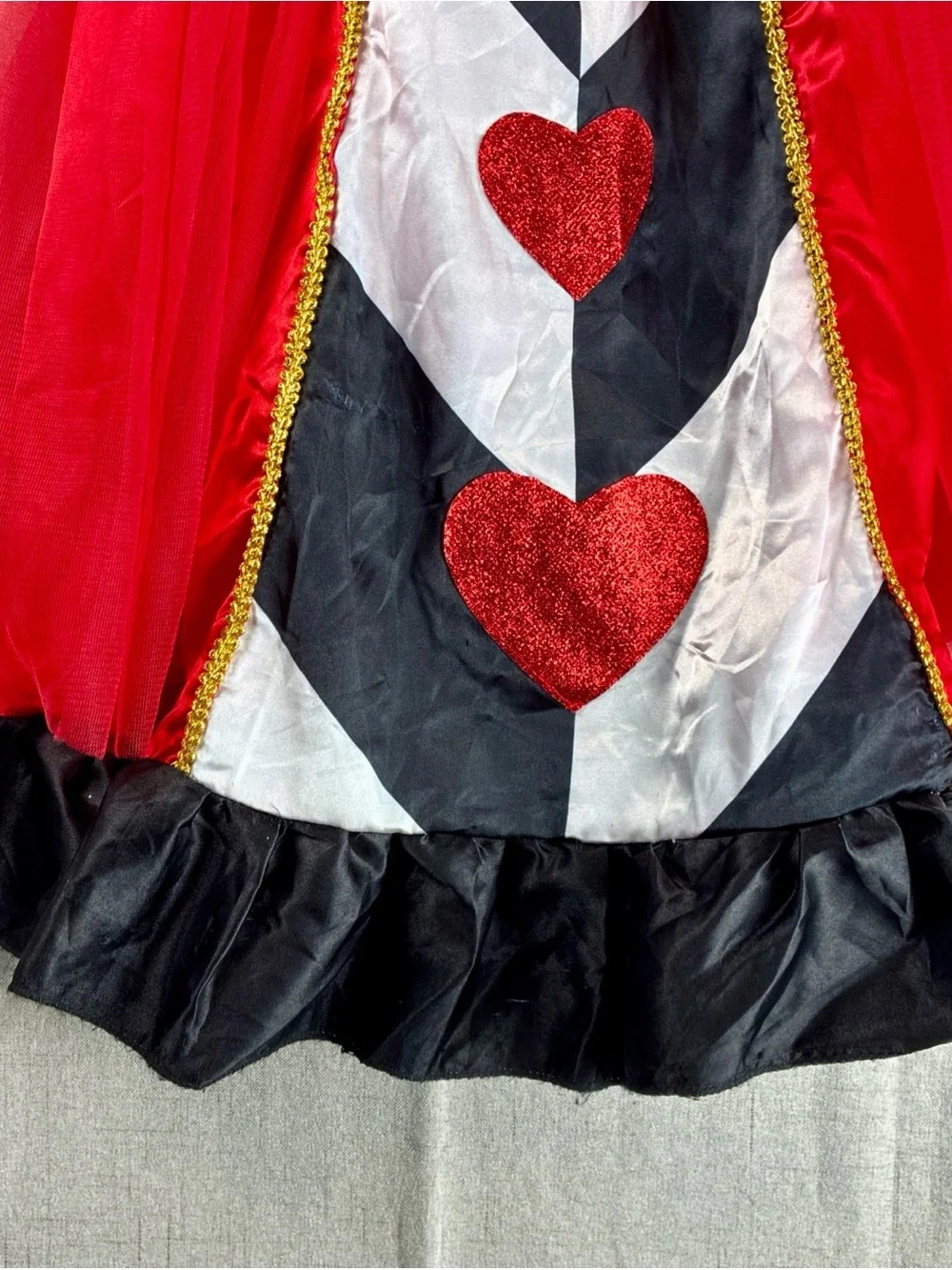 Queen Of Hearts Costume Toddler Girls 2T Dress Alice In Wonderland Halloween